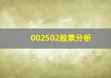 002502股票分析