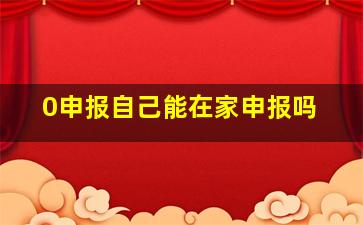 0申报自己能在家申报吗