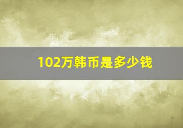 102万韩币是多少钱