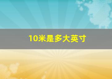 10米是多大英寸