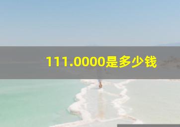 111.0000是多少钱