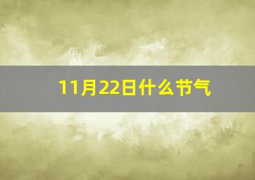 11月22日什么节气