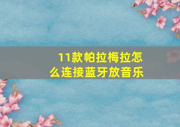 11款帕拉梅拉怎么连接蓝牙放音乐