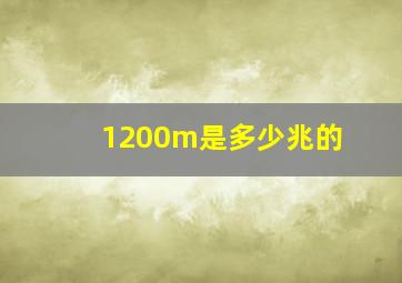 1200m是多少兆的