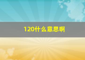 120什么意思啊