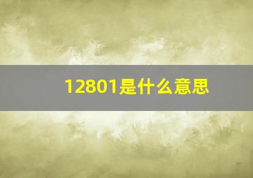 12801是什么意思