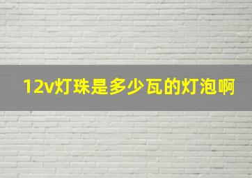 12v灯珠是多少瓦的灯泡啊