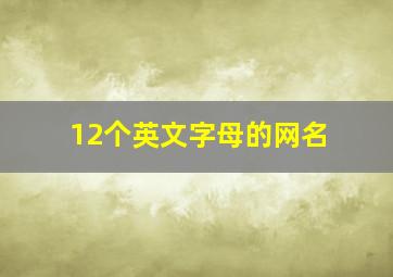 12个英文字母的网名