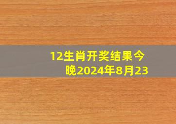 12生肖开奖结果今晚2024年8月23