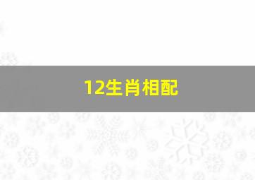 12生肖相配