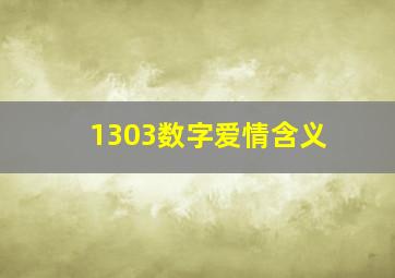 1303数字爱情含义