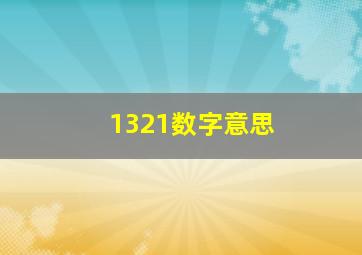 1321数字意思