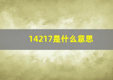 14217是什么意思