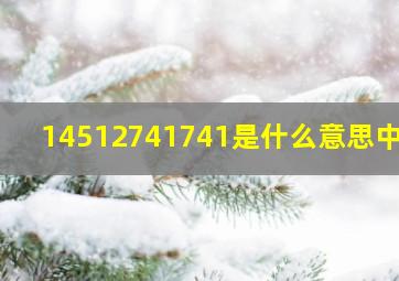 14512741741是什么意思中文