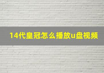 14代皇冠怎么播放u盘视频