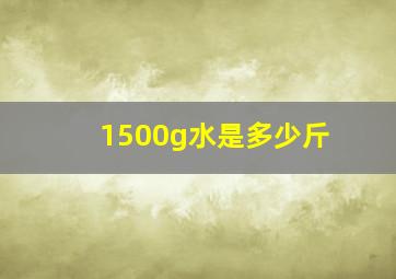 1500g水是多少斤