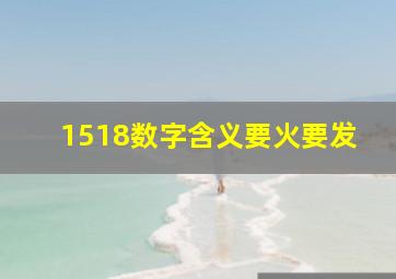 1518数字含义要火要发