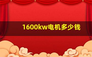 1600kw电机多少钱