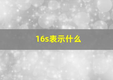 16s表示什么