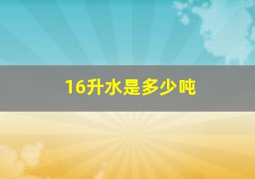 16升水是多少吨