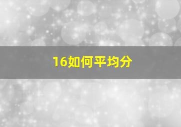 16如何平均分