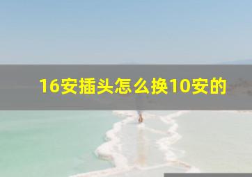 16安插头怎么换10安的