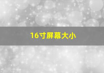 16寸屏幕大小