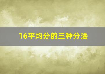 16平均分的三种分法