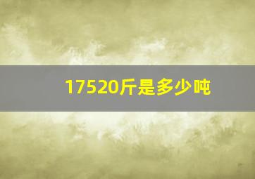 17520斤是多少吨