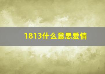 1813什么意思爱情