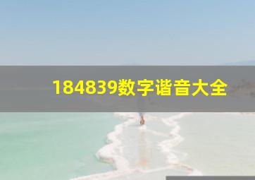 184839数字谐音大全