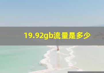 19.92gb流量是多少