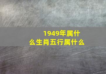 1949年属什么生肖五行属什么