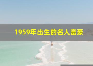 1959年出生的名人富豪