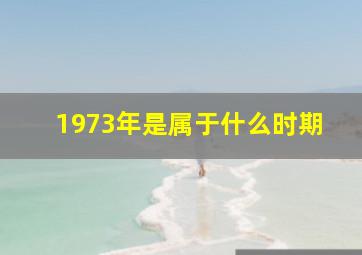 1973年是属于什么时期