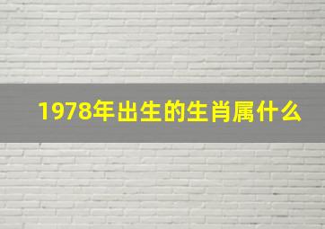 1978年出生的生肖属什么