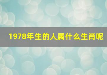 1978年生的人属什么生肖呢