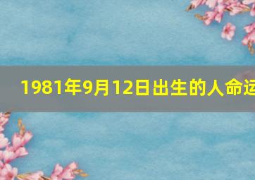 1981年9月12日出生的人命运