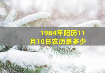 1984年阳历11月10日农历是多少