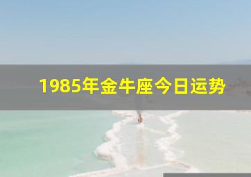 1985年金牛座今日运势