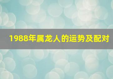 1988年属龙人的运势及配对