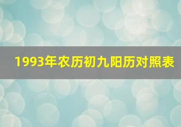 1993年农历初九阳历对照表