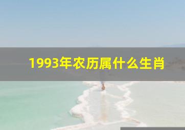 1993年农历属什么生肖