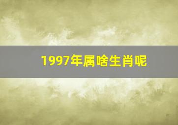 1997年属啥生肖呢