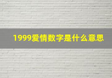 1999爱情数字是什么意思