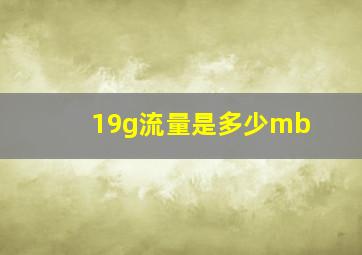 19g流量是多少mb