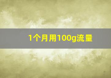 1个月用100g流量