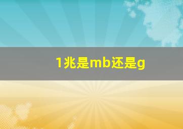 1兆是mb还是g