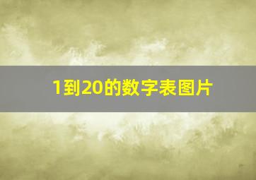 1到20的数字表图片