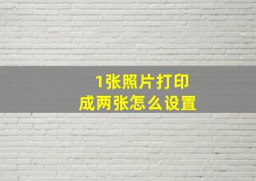 1张照片打印成两张怎么设置